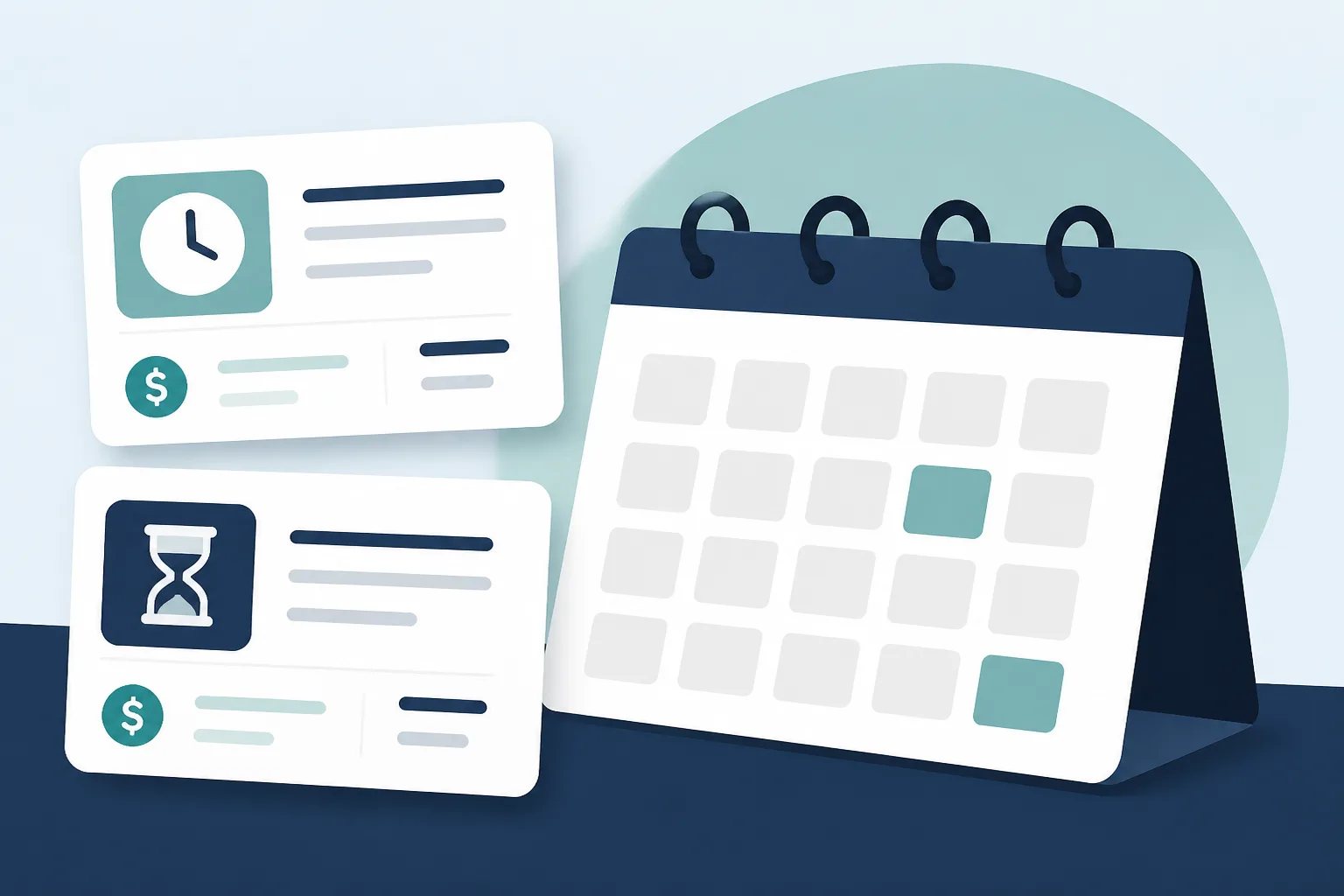 Graphic showing separate neutral payment reminder emails for before and after a due date.